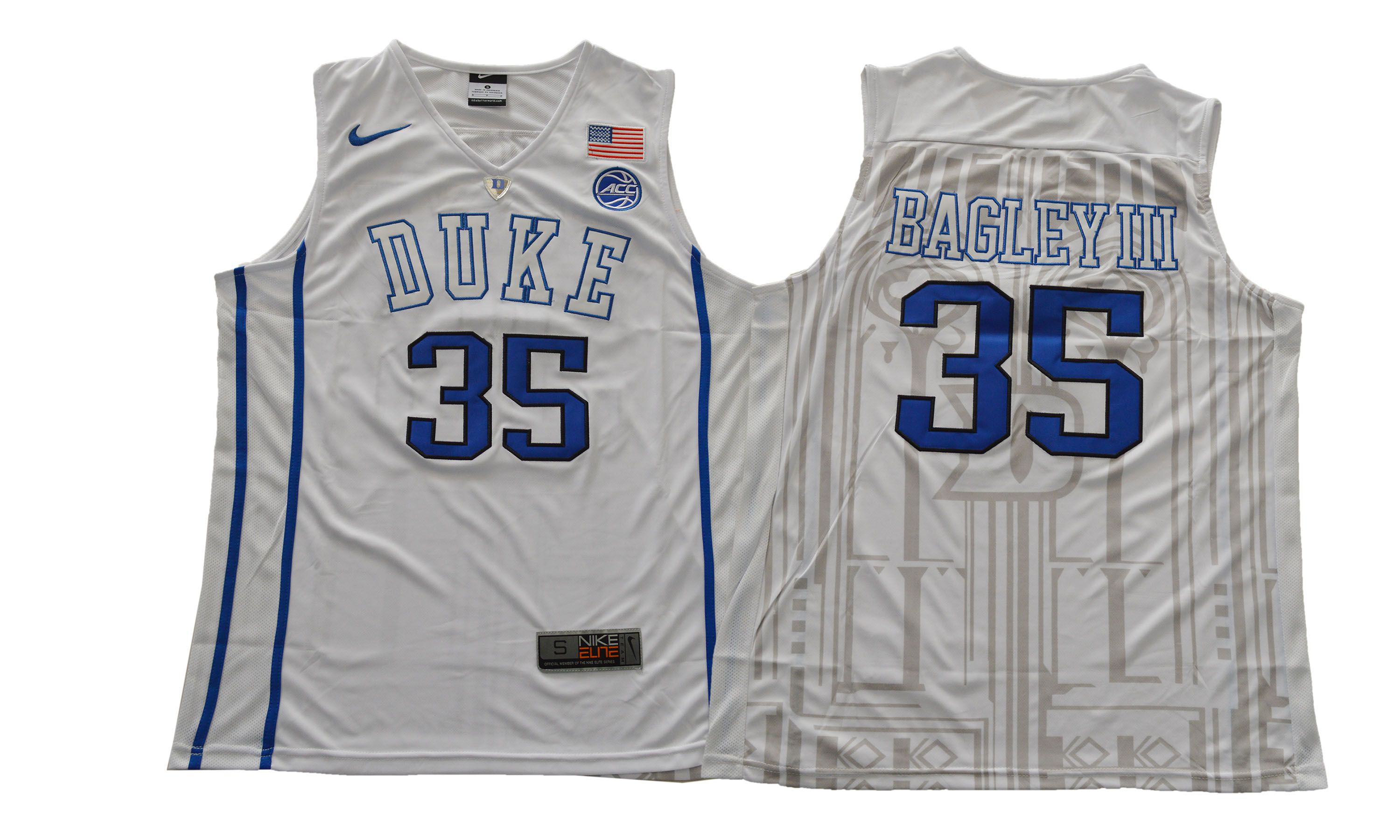 Men Duke Blue Devils #35 Bagleyiii White NBA NCAA Jerseys->ncaa teams->NCAA Jersey